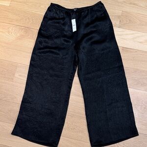 J. Crew Black Wide-Leg Pull-On Pants